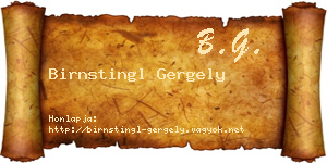 Birnstingl Gergely névjegykártya